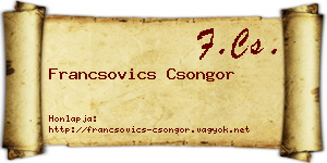 Francsovics Csongor névjegykártya